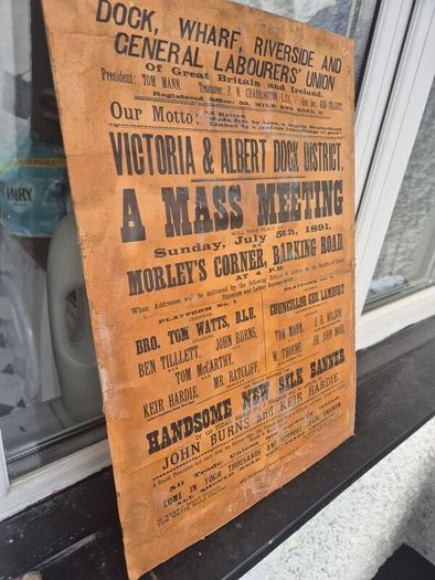 1891 antique original Labourers union poster