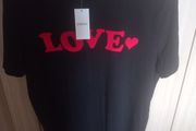 Ladies Black &amp; Red Logo Print T-shirt