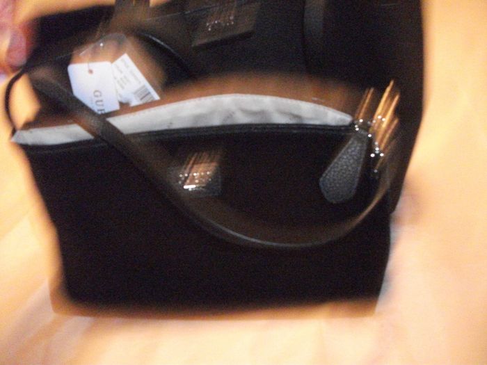 GUESS Bobbi reversible black velvet tote