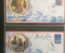 Australia Sydney 2000 Olympic Games Medal Winners Stamp Collection by Benham. Includes 16 sheets & 23 Covers. (31 images)