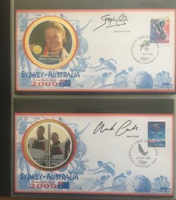 Australia Sydney 2000 Olympic Games Medal Winners Stamp Collection by Benham. Includes 16 sheets & 23 Covers. (31 images)