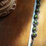Vintage Twisted Bracelet with Green Glass Beads Inserts. Image 3