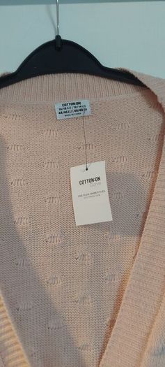 womens cotton pink cardigan size 18
