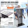 Acrylic Podium, 119 cm Tall, Acrylic Podium Stand with Wide Reading Surface & Storage Shelf, Floor-standing Clear Pulpits Acrylic for Church Office School, Black Image 3