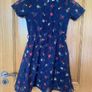 Girls Navy Summer Floral Dress Image 3