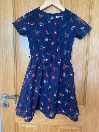 Girls Navy Summer Floral Dress