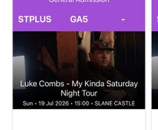 Luke Combs Tickets - Sunday 19th July (Standing Plus)