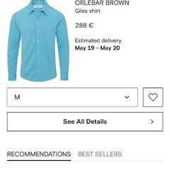 Orlebar Brown Giles Long Sleeve Shirt  BNWT