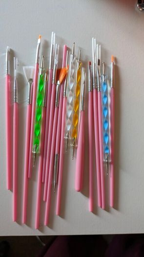 Nail or craft tools and brushes
