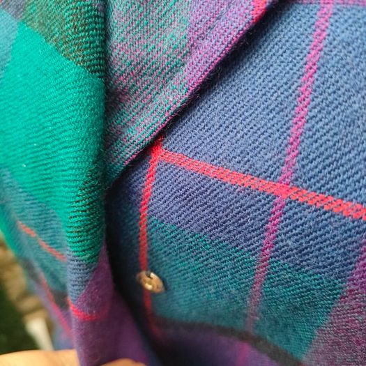 Vintage plaid purple and blue Blazer Dress