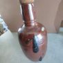 Vintage Stoneware Wine Bottle, Salt Glaze, Dark Brown, A. Rangel R. Oliveira de Azemeis, Handmade in Portugal, with Cork Image 8