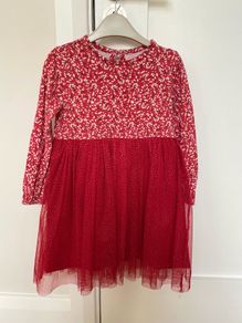 Red dress with tulle skirt