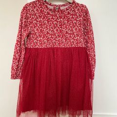 Red dress with tulle skirt