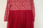 Red dress with tulle skirt