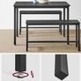 Dining table, kitchen table set, with 2 benches Image 7