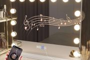 SALE | Bluetooth Hollywood Vanity Mirror with Lights, USB Charging, Touchscreen Control for Bedroom, Large 15 Dimmable LED Bulbs Makeup Mirror