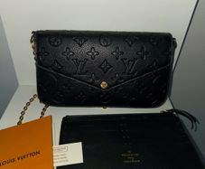 Louis Vuitton Pochette Felicie in Black Embossed Leather