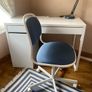 Ikea Micke White Desk, Chair & Lamp Image 3