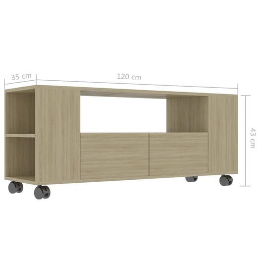 TV Cabinet Sonoma Oak 120x35x43 cm Chipboard
