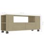 TV Cabinet Sonoma Oak 120x35x43 cm Chipboard Image 4