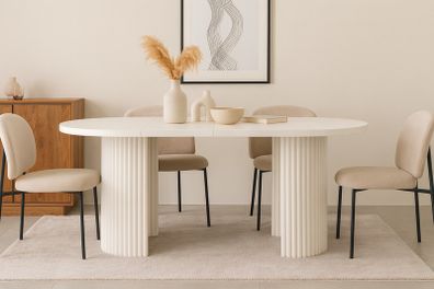 Extendable Dining Table 100 to 180cm with the metal base