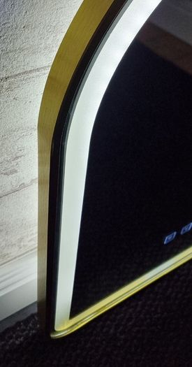 LED Bathroom Mirror Antifog Demister Gold