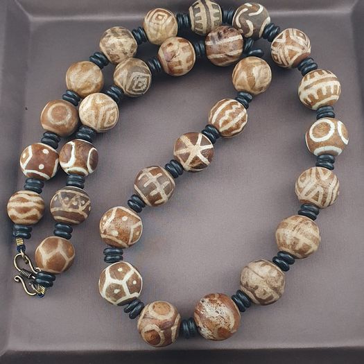 Burmese Antique Pumtek Pyu Beads Necklace 24 inches