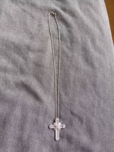 sterling silver cz cross stamped 925 on sterling silver chain stamped 925