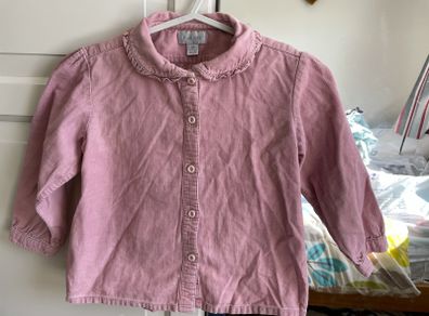 Kiabi dusty pink corduroy blouse top