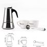 Rainbean Moka Stove Top Pot Espresso Maker 300 ml / 6 Cups Stainless Steel Gift Set works on Induction Hob Image 2