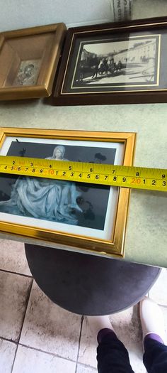 Is 3 pictuer Framed Le Tisserand Jacquard woven silk picture featuring a windmill 30.00 euro , old photo from Charleville, Co. Cork 18 euro, framed Holy post card  Pieta , Love and Honor Jesus 12 euro..
