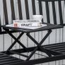 Metal Outdoor Bench with Liftable Middle Table, Patio Loveseat, Garden Bench for Garden, Porch, Seats 2  3 People, Black Image 6