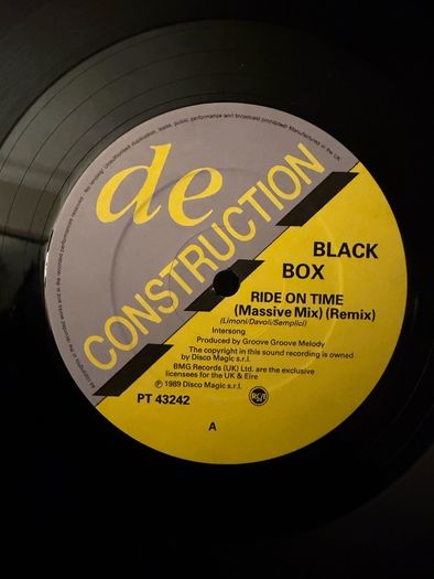 Black Box Ride On Time Original 1989 UK 12 inch Vinyl Remix