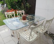 Garden Table & Chairs, cast iron