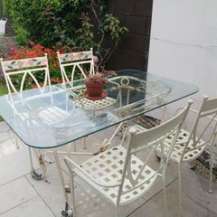 Garden Table & Chairs, cast iron