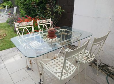 Garden Table & Chairs, cast iron