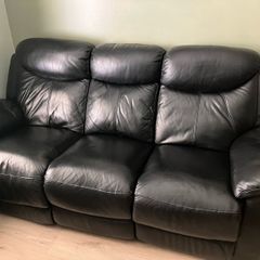 3 seater recliner leather sofa