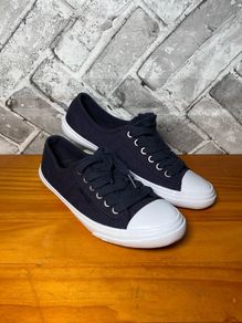Superdry Ladies Low Navy Canvas Shoes UK6 EUR39