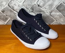 Superdry Ladies Low Navy Canvas Shoes UK6 EUR39