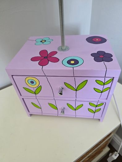 Child's lamp with drawers, hand crafted in Italy.