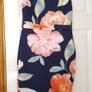 Navy Flower Print Peplum Dress - Size 12 Image 2