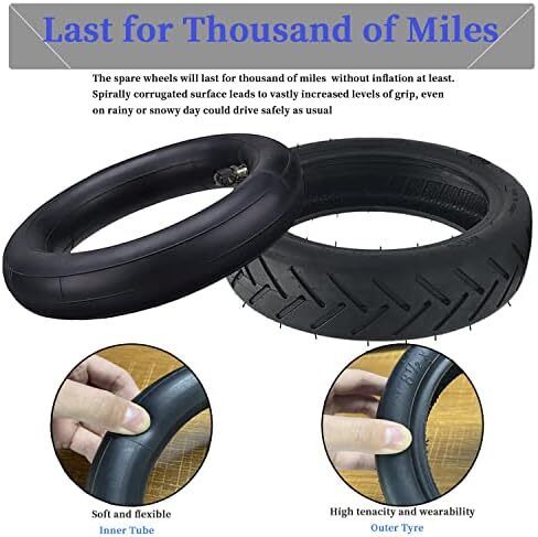 2 Pack 8 1/2x2 Xiaomi M365 Tires, 8.5 Inch Spare Wheel Outer And Inner Tires for Mijia Xiaomi M365/M365Pro Durable And Anti-slip Electric Scooter Butyl Rubber Tires, 8.5 Inch Scooter Tire Wheel