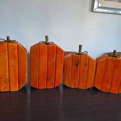 handmade wooden pumkins