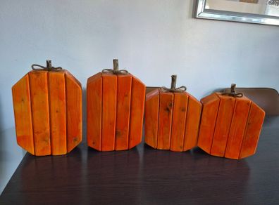 handmade wooden pumkins