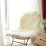 FREE EXPRESS SHIPPING Faux Fur Soft Fluffy Single Sheepskin Stule Style Rug, Faux Fleece Chair Cover Seat Pad Soft Fluffy Shaggy Area Rugs for Bedroom Sofa Floor (White 60 x 90 CM) Image 3
