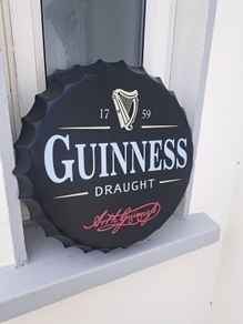 Guinness  bottle top metal sign