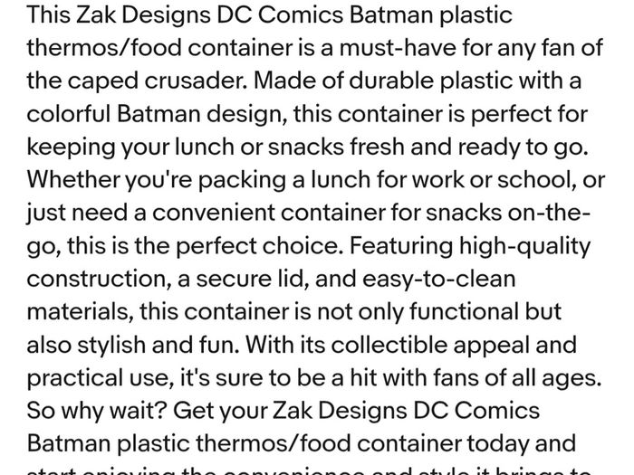 ZAK! Designs DC Batman Lidded Container