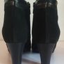 GAJA By Soffice Sogno Black Suede Ankle Boots With Design UK8 EU41 Side Zip CAN POST Image 7