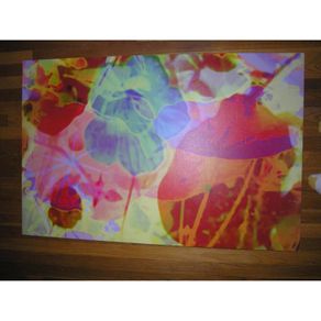 Vintage Ikea Canvas Picture Psychedelic Floral Print