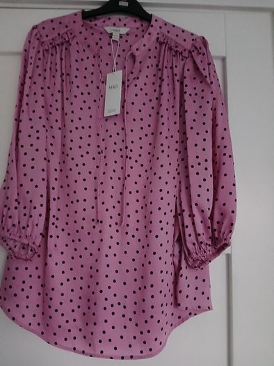 Pink dotty top from M&S, size 18, new with tag